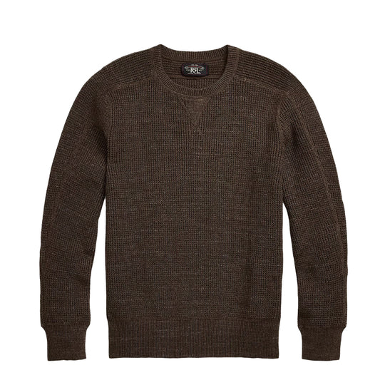 RRL by Ralph Lauren Waffle-Knit Cotton-Wool Jumper Dark Olive Heather