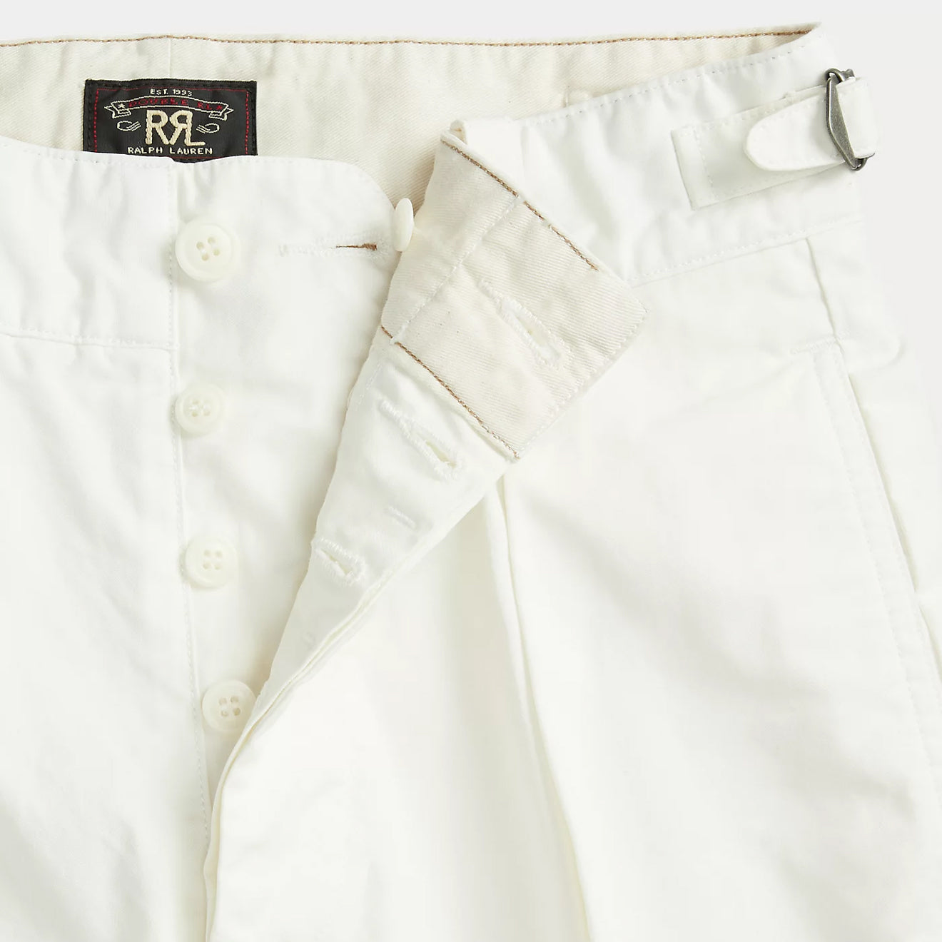 RRL by Ralph Lauren Womens Cropped Poplin Wide-Leg Trouser White - The Sporting Lodge