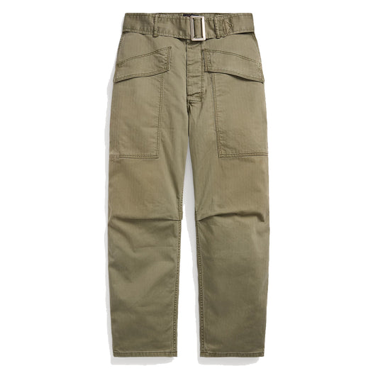 RRL by Ralph Lauren Womens Herrinbone Twill Cargo Trouser Faded Olive - The Sporting Lodge