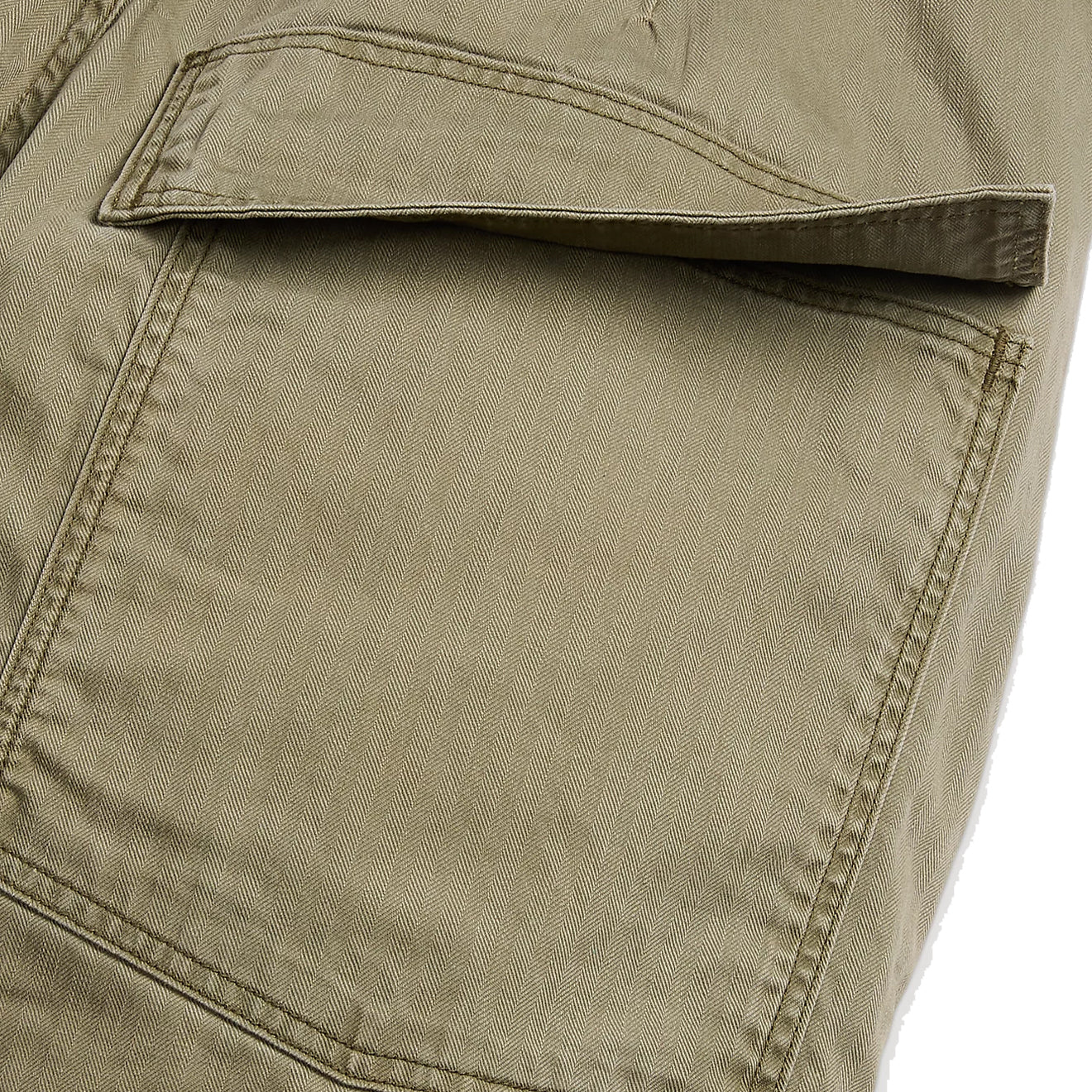 RRL by Ralph Lauren Womens Herrinbone Twill Cargo Trouser Faded Olive - The Sporting Lodge