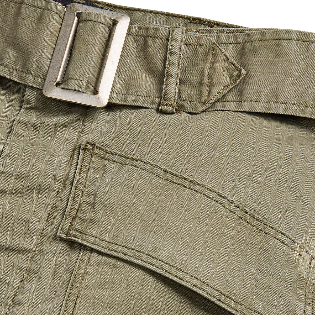 RRL by Ralph Lauren Womens Herrinbone Twill Cargo Trouser Faded Olive - The Sporting Lodge