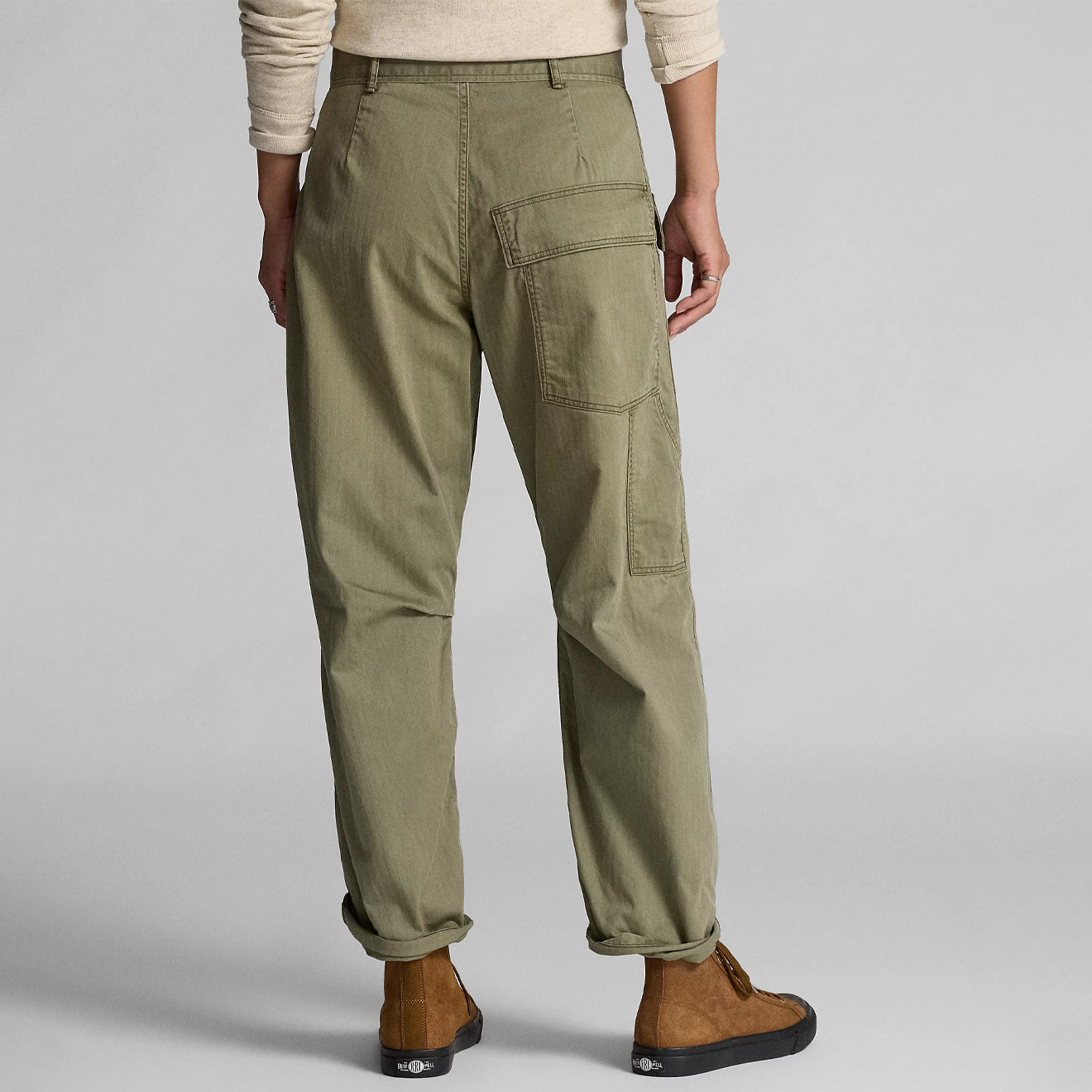 RRL by Ralph Lauren Womens Herrinbone Twill Cargo Trouser Faded Olive - The Sporting Lodge