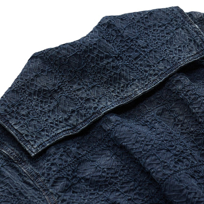 RRL by Ralph Lauren Womens Indigo Jacquard Jumpsuit Dark Indigo