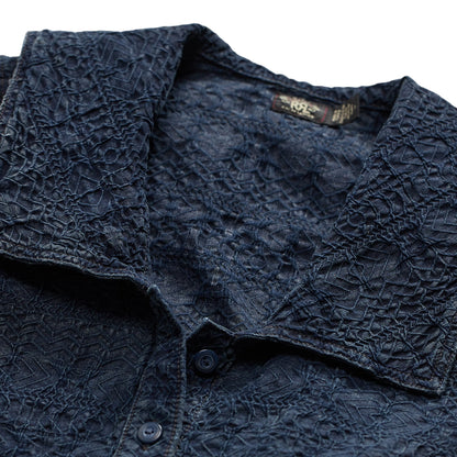 RRL by Ralph Lauren Womens Indigo Jacquard Jumpsuit Dark Indigo