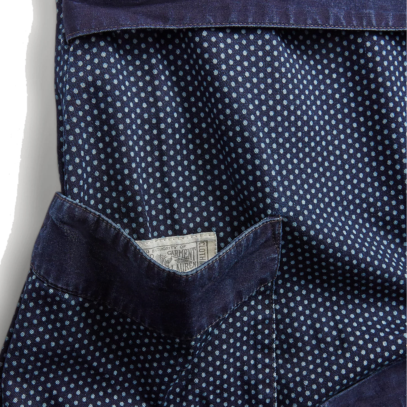 RRL by Ralph Lauren Womens Indigo Polka-Dot Cotton Wrap Dress Dark Indigo - The Sporting Lodge