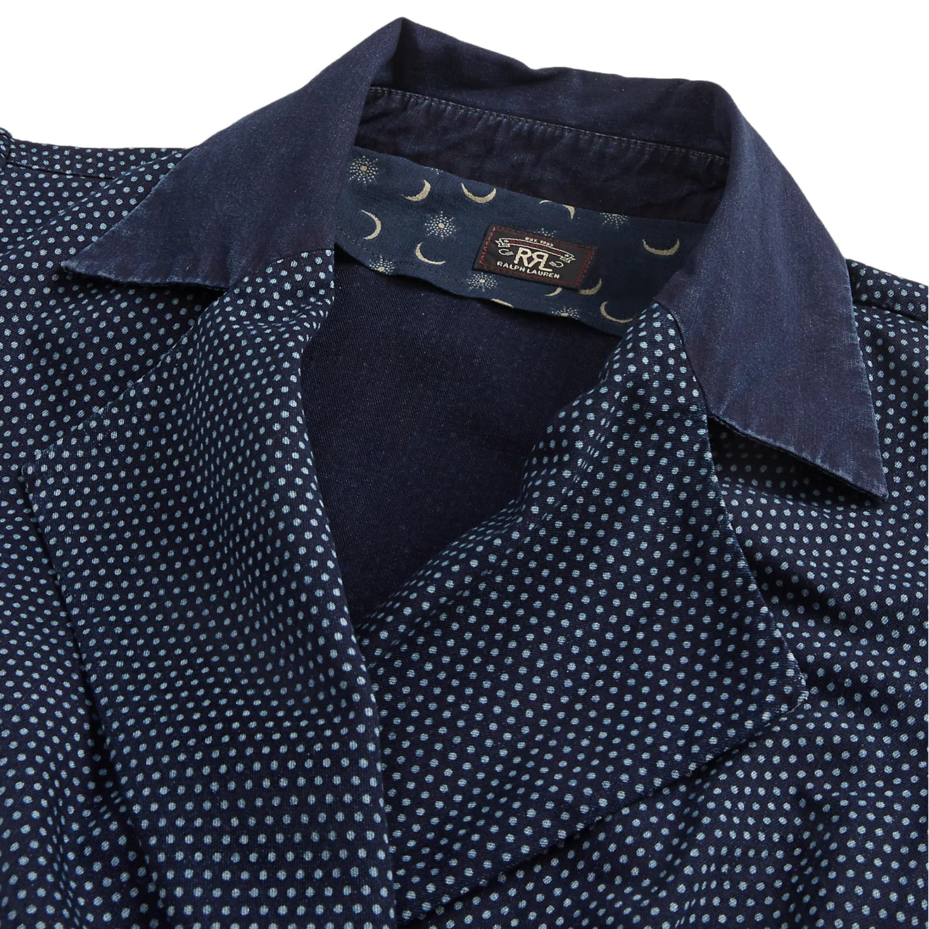 RRL by Ralph Lauren Womens Indigo Polka-Dot Cotton Wrap Dress Dark Indigo - The Sporting Lodge