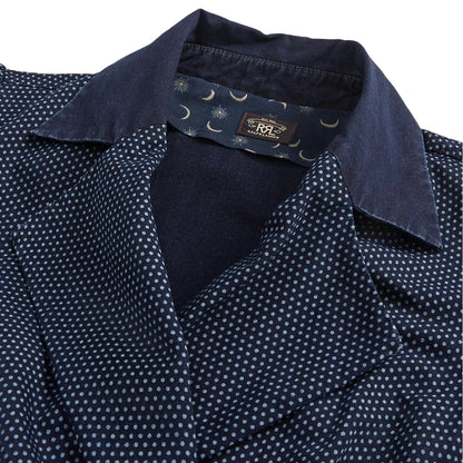 RRL by Ralph Lauren Womens Indigo Polka-Dot Cotton Wrap Dress Dark Indigo - The Sporting Lodge