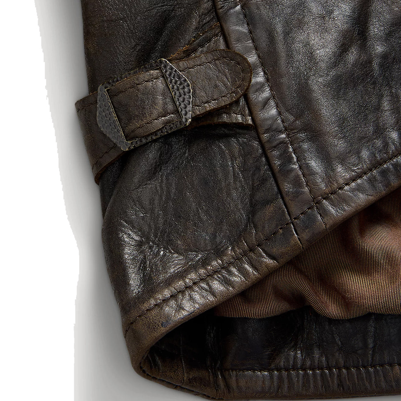 RRL by Ralph Lauren Womens Leather Moto Jacket Dark Sepia - The Sporting Lodge