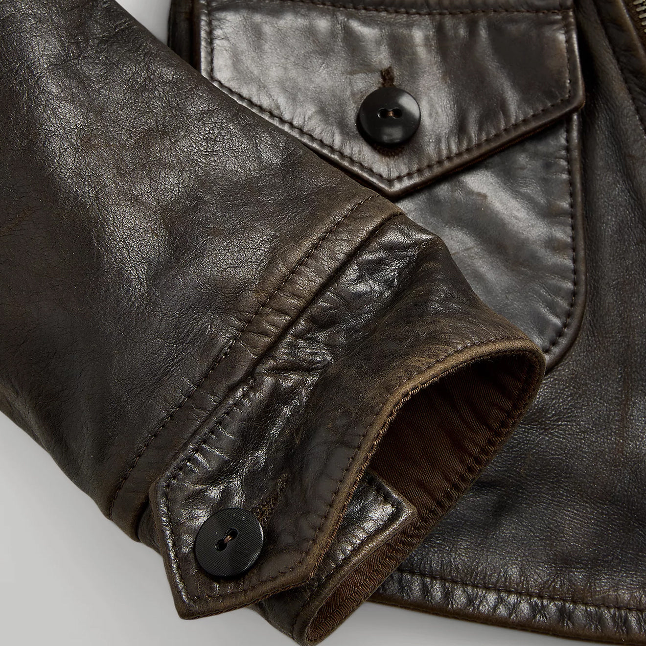 RRL by Ralph Lauren Womens Leather Moto Jacket Dark Sepia - The Sporting Lodge