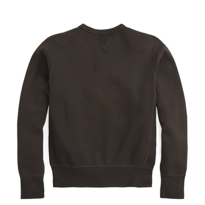 RRL by Ralph Lauren Womens Logo Cotton-Blend Fleece Sweatshirt Faded Black / White - The Sporting Lodge