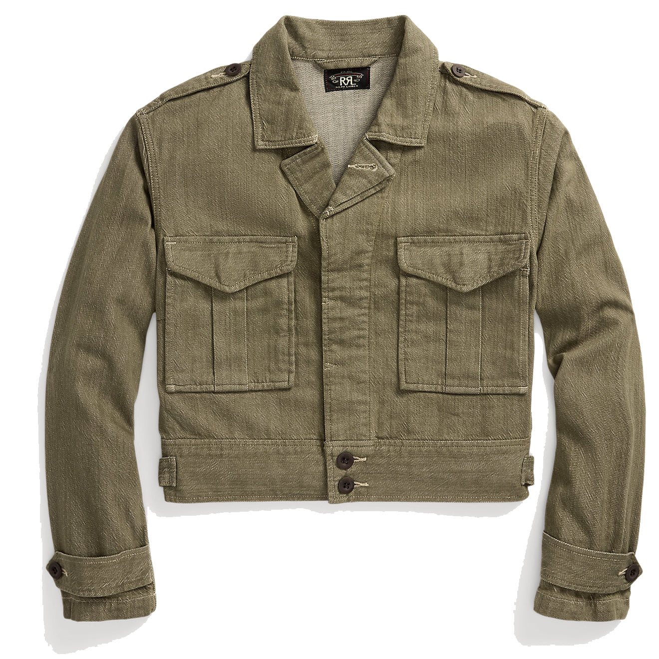 RRL by Ralph Lauren Womens Olive Slub Denim Jacket Olive - The Sporting Lodge