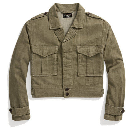 RRL by Ralph Lauren Womens Olive Slub Denim Jacket Olive - The Sporting Lodge