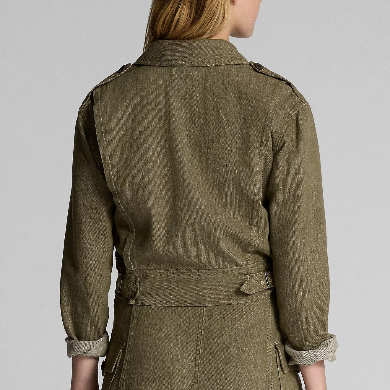 RRL by Ralph Lauren Womens Olive Slub Denim Jacket Olive - The Sporting Lodge