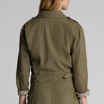 RRL by Ralph Lauren Womens Olive Slub Denim Jacket Olive - The Sporting Lodge
