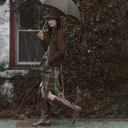 RRL by Ralph Lauren Womens Plaid Cotton Twill Shirtdress Green/Sage/Multi