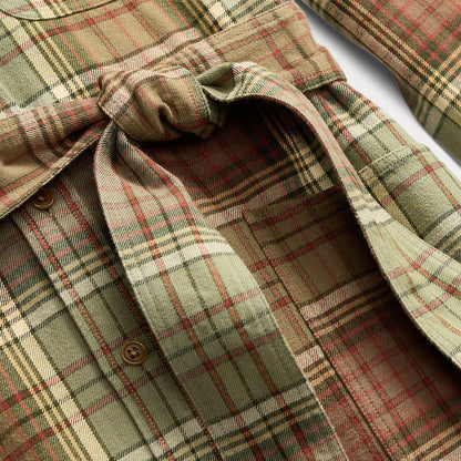 RRL by Ralph Lauren Womens Plaid Cotton Twill Shirtdress Green/Sage/Multi