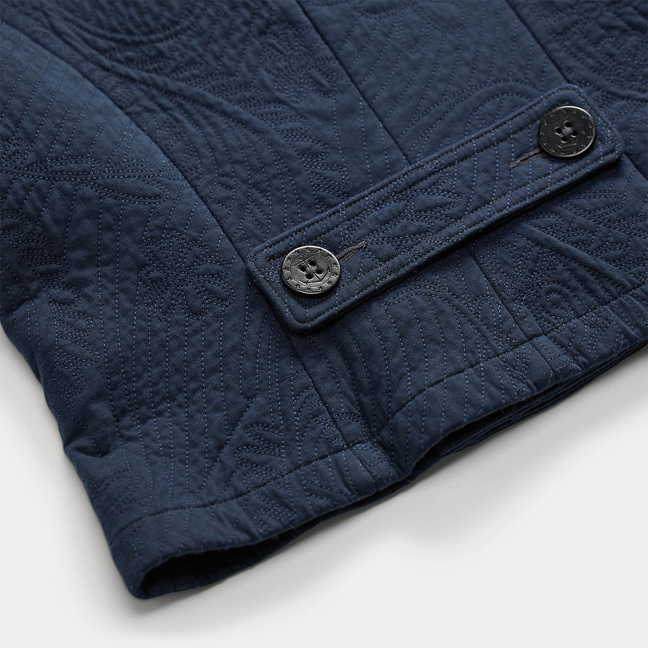 RRL by Ralph Lauren Womens Quilted Jersey Cropped Peacoat Worth Navy