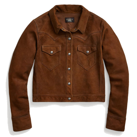 RRL by Ralph Lauren Womens Sheepskin Jacket Medium Brown - The Sporting Lodge