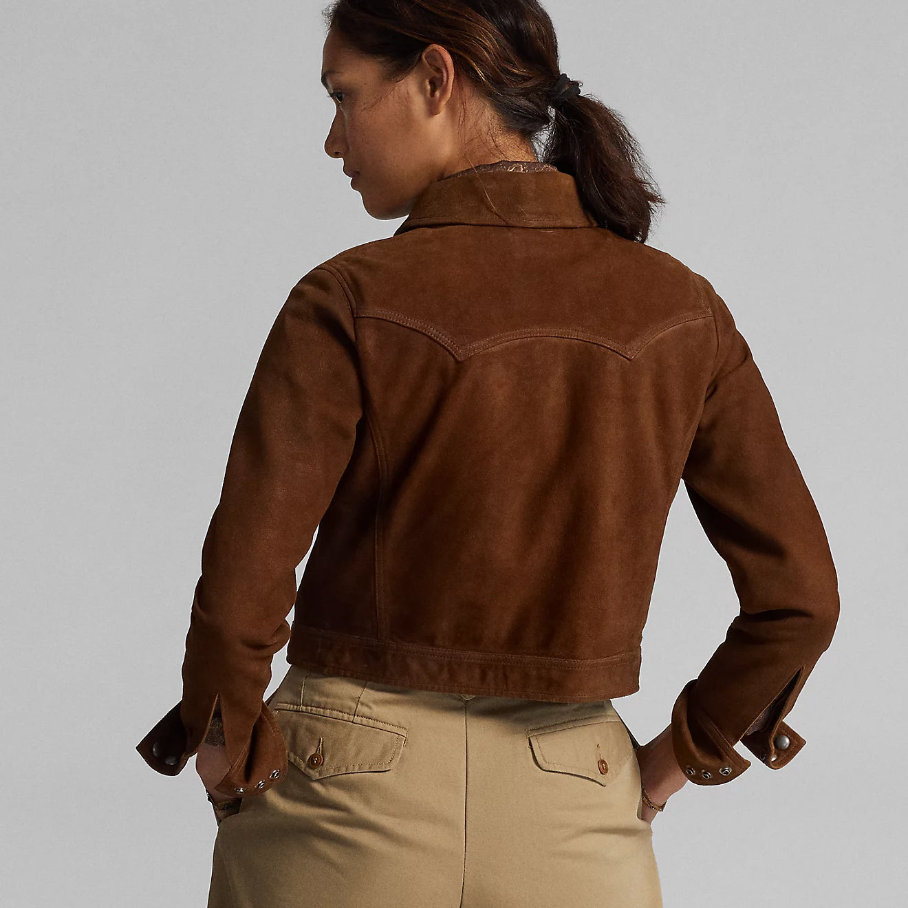 RRL by Ralph Lauren Womens Sheepskin Jacket Medium Brown - The Sporting Lodge