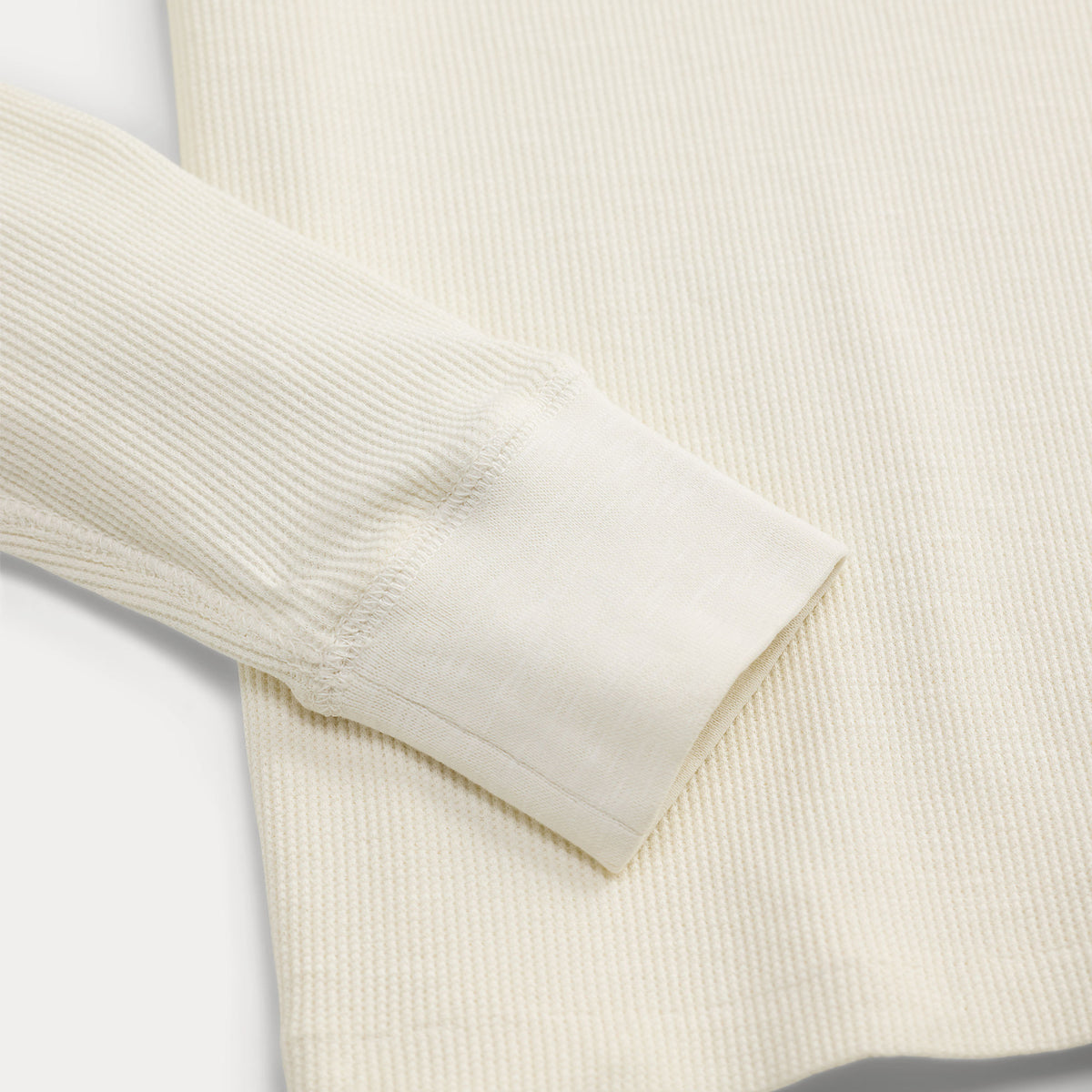 RRL by Ralph Lauren Womens Stretch Waffle-Knit Henley Shirt Antique Cream