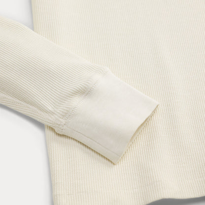 RRL by Ralph Lauren Womens Stretch Waffle-Knit Henley Shirt Antique Cream