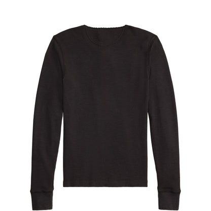 RRL by Ralph Lauren Womens Stretch Waffle-Knit Henley Shirt Sparrow Brown