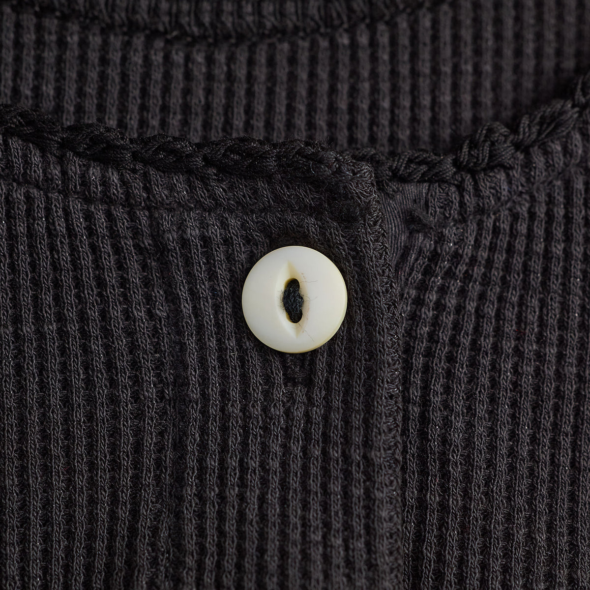 RRL by Ralph Lauren Womens Stretch Waffle-Knit Henley Shirt Sparrow Brown