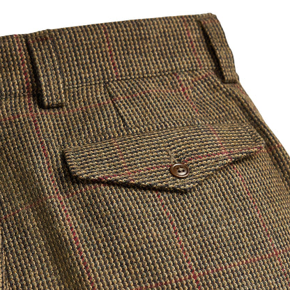 RRL by Ralph Lauren Womens Windowpane Tweed Trousers Green/Brown/Multi