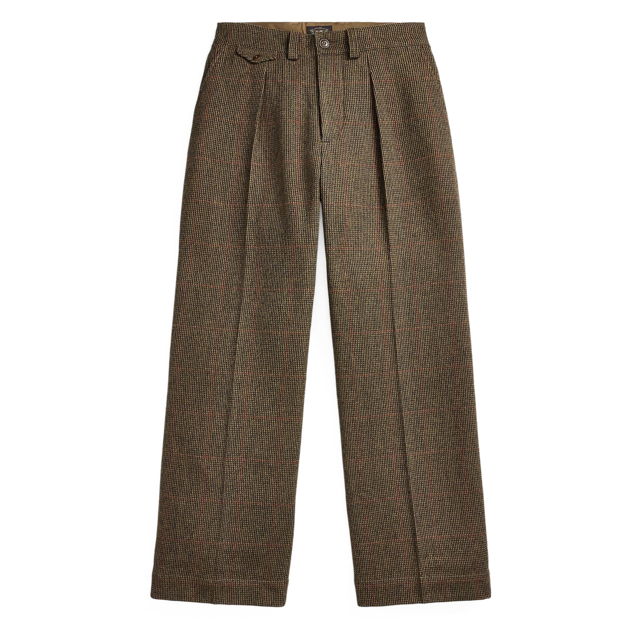 RRL by Ralph Lauren Womens Windowpane Tweed Trousers Green/Brown/Multi