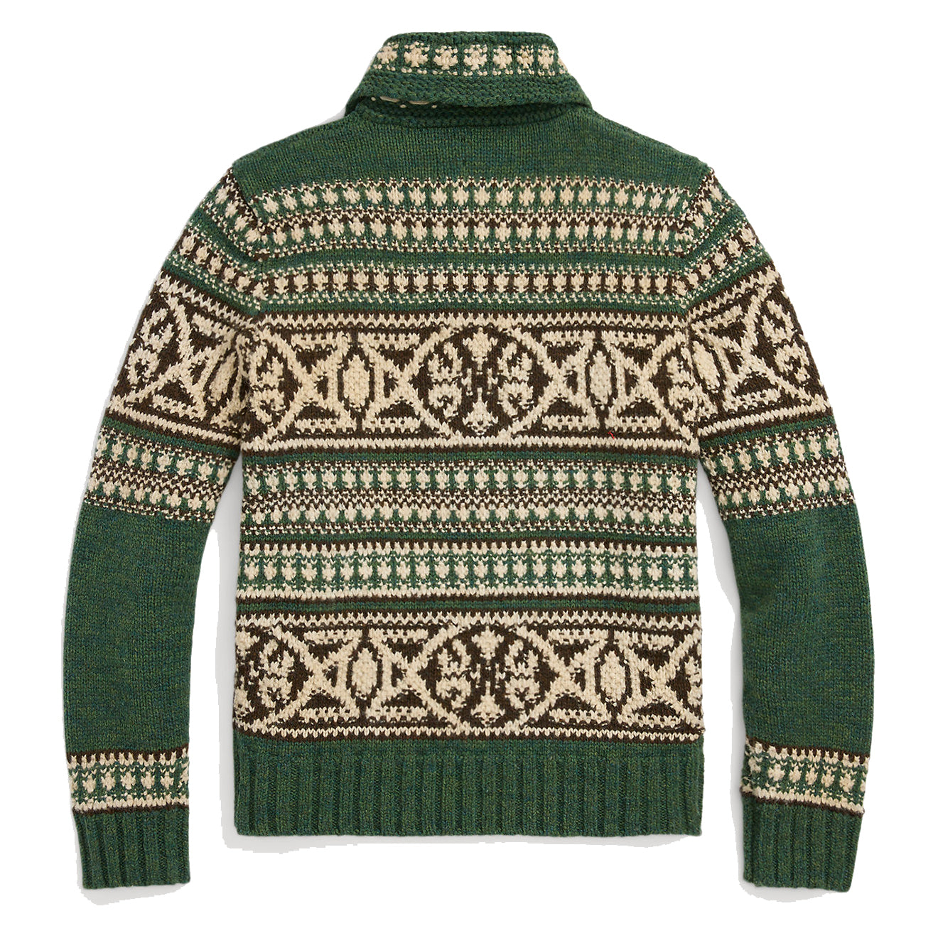 RRL by Ralph Lauren Wool Full-Zip Cardigan Green Multi - The Sporting Lodge