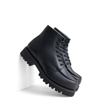 Red Wing Womens 6-Inch Porter Moc Toe Boots Black Boundary