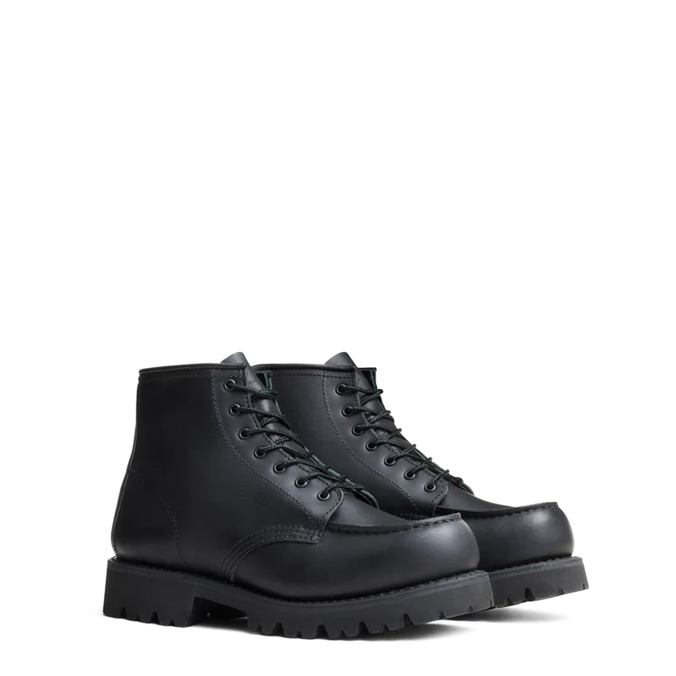 Red Wing Womens 6-Inch Porter Moc Toe Boots Black Boundary