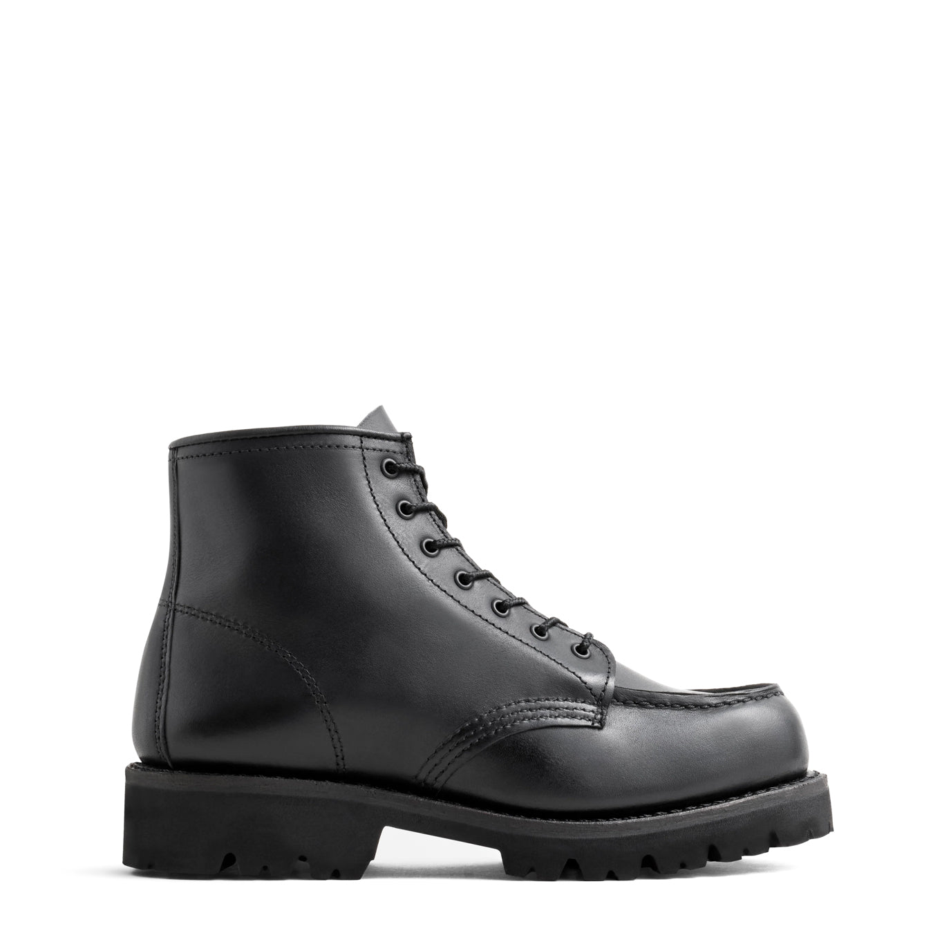 Red Wing Womens 6-Inch Porter Moc Toe Boots Black Boundary