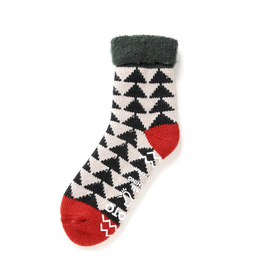RoToTo Comfy Room Socks Sankaku Green / Black / Red - The Sporting Lodge