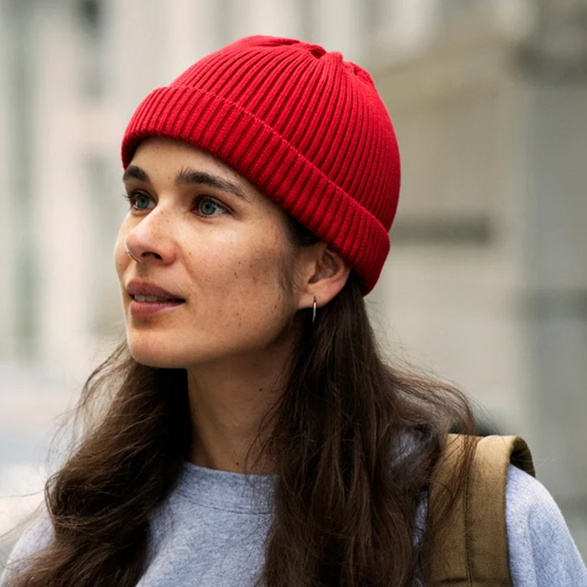 RoToTo Cotton Roll Up Beanie Dark Brown