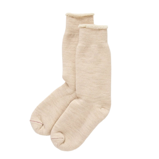 RoToTo Double Face Crew Socks Oatmeal