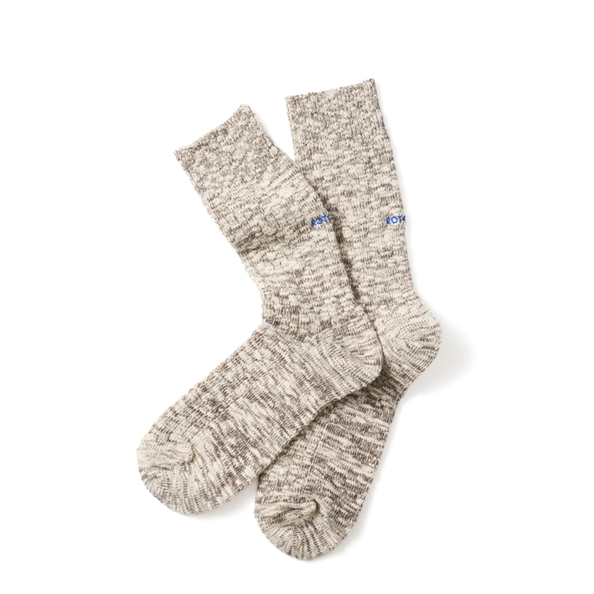 RoToTo Organic Cotton Slub Crew Socks Dark Brown