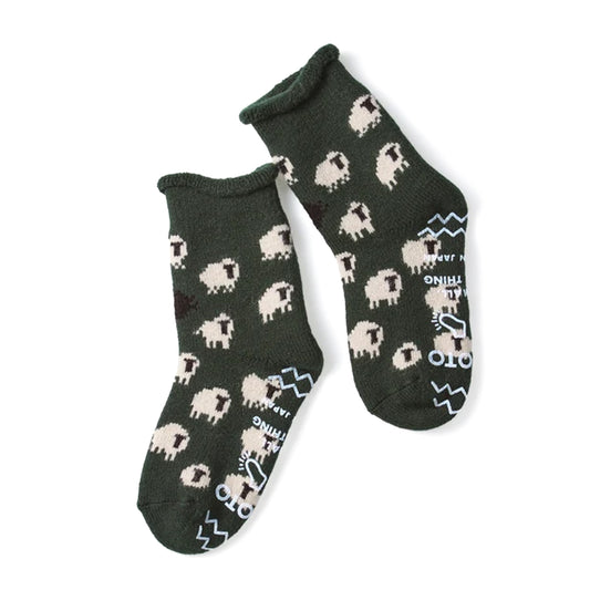 RoToTo Pile Room Socks Sheep Dark Green