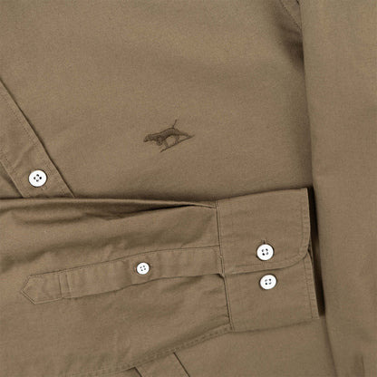 Rodd and Gunn Gunn Oxford PD L/S Shirt Olive - The Sporting Lodge