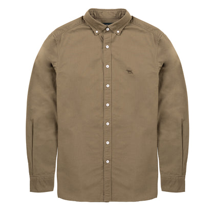Rodd and Gunn Gunn Oxford PD L/S Shirt Olive - The Sporting Lodge