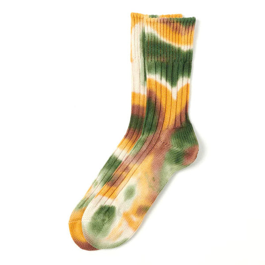 Rototo Tie-Dye Sock Green / Gold / Brown - The Sporting Lodge