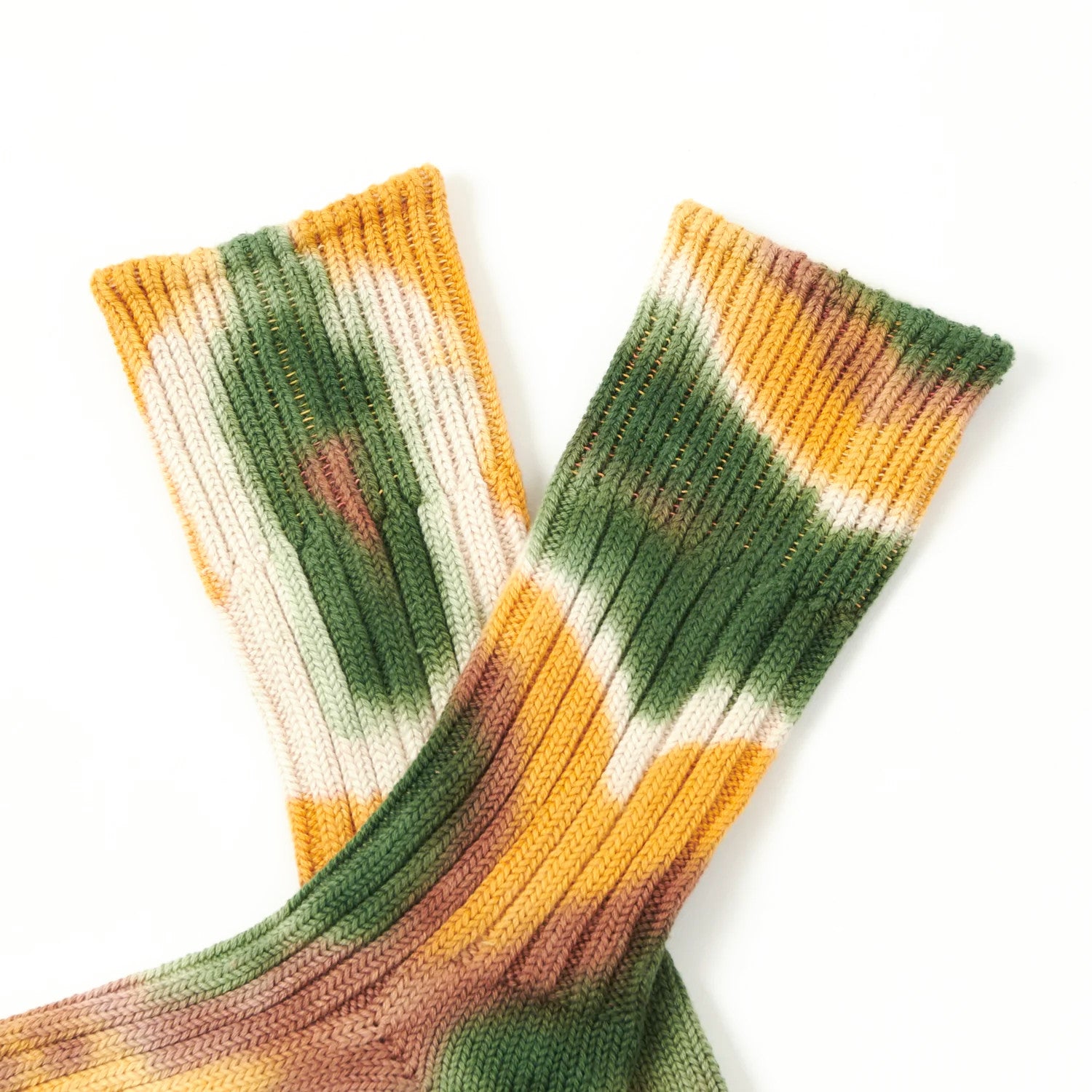 Rototo Tie-Dye Sock Green / Gold / Brown - The Sporting Lodge