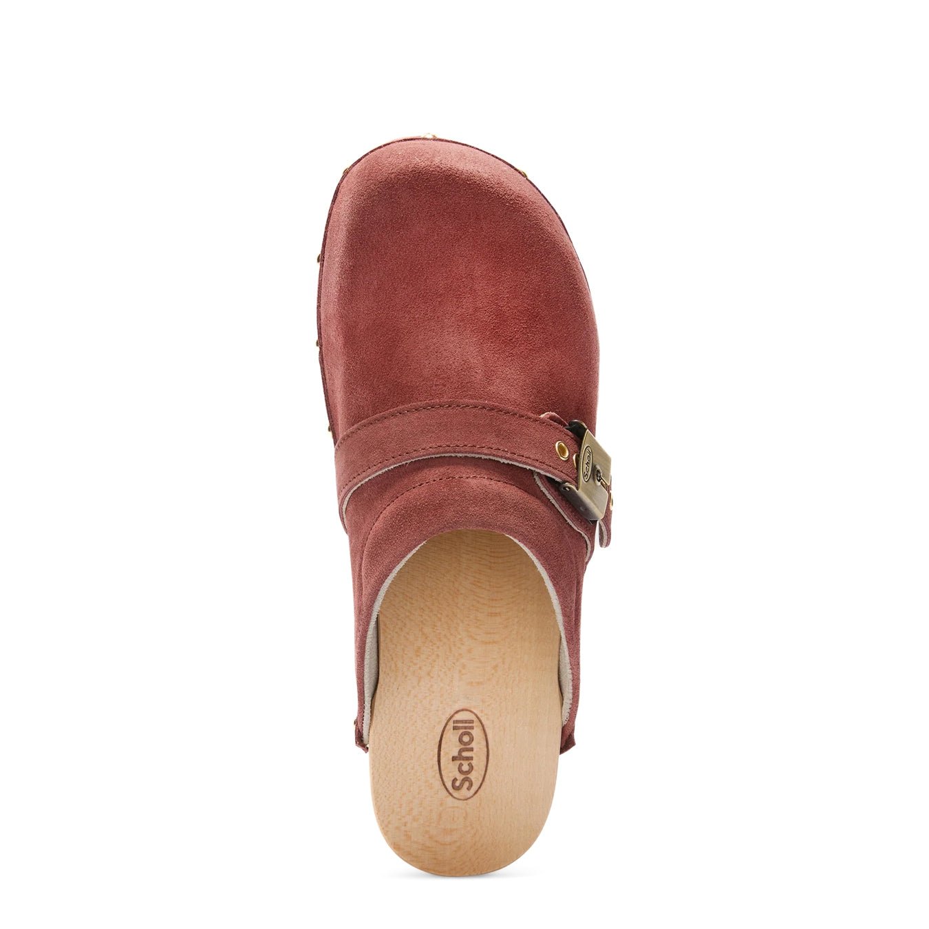Scholl Pescura Clog 50 Wood Sandals Brick Red - The Sporting Lodge