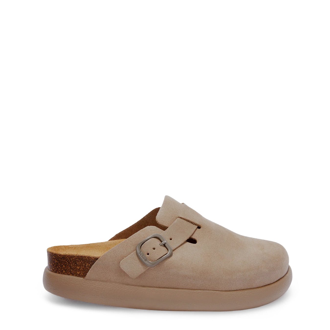 Scholl Womens Fae Chunky Cork Sandals Dark Beige