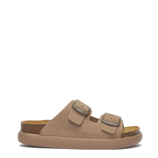 Scholl Womens Noelle Chunky Cork Sandals Dark Beige - The Sporting Lodge