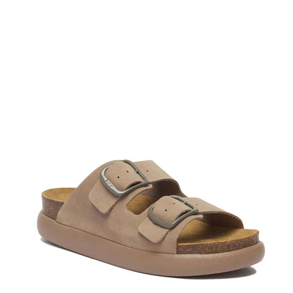 Scholl Womens Noelle Chunky Cork Sandals Dark Beige - The Sporting Lodge