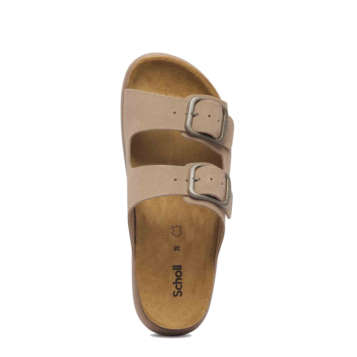 Scholl Womens Noelle Chunky Cork Sandals Dark Beige - The Sporting Lodge