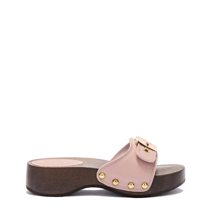 Scholl Womens Pescura Heel Wood Sandals Antique Pink - The Sporting Lodge