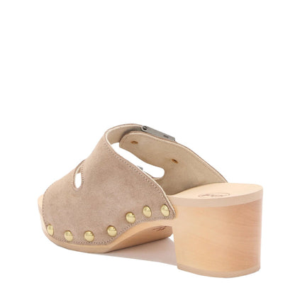 Scholl Womens Pescura Ibiza 2 Straps Wood Sandals Dark Beige - The Sporting Lodge