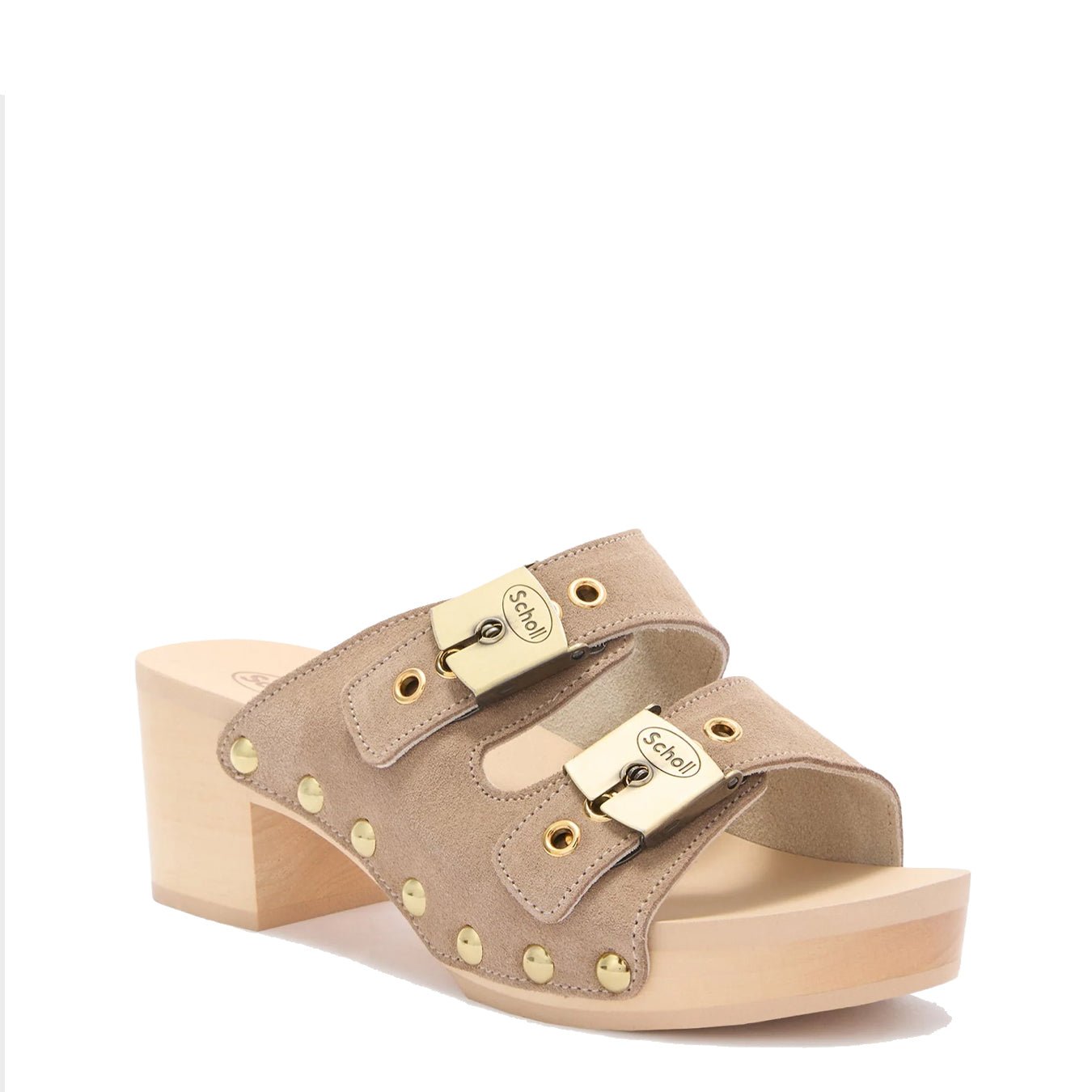 Scholl Womens Pescura Ibiza 2 Straps Wood Sandals Dark Beige - The Sporting Lodge
